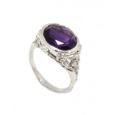Amethyst Ring Silver Sterling 925 Women's Handmade Jewelry Gemstone Natural A700